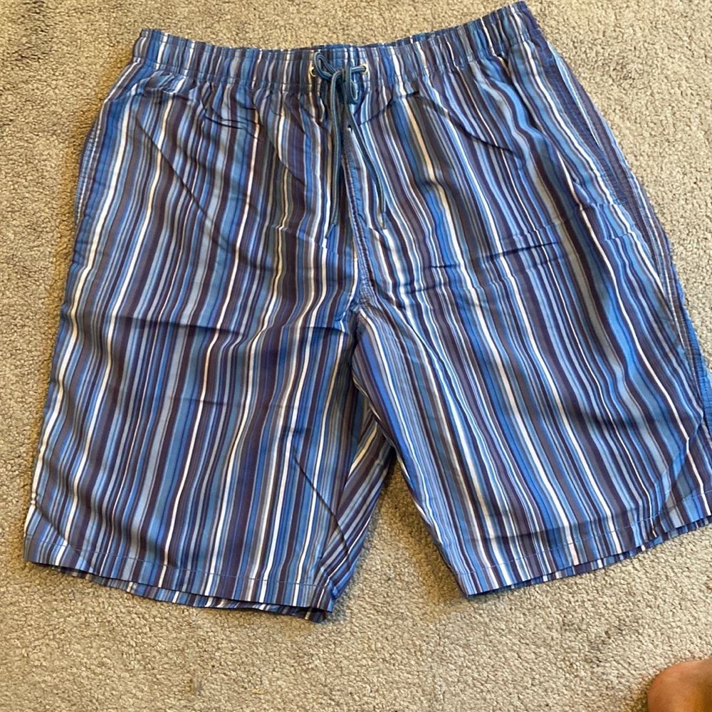 Men’s Paul Smith Blue Striped Swim Trunks w New Tags - L - 9” Inseam -